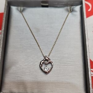 Zales Mother and Child Heart Pendant Necklace